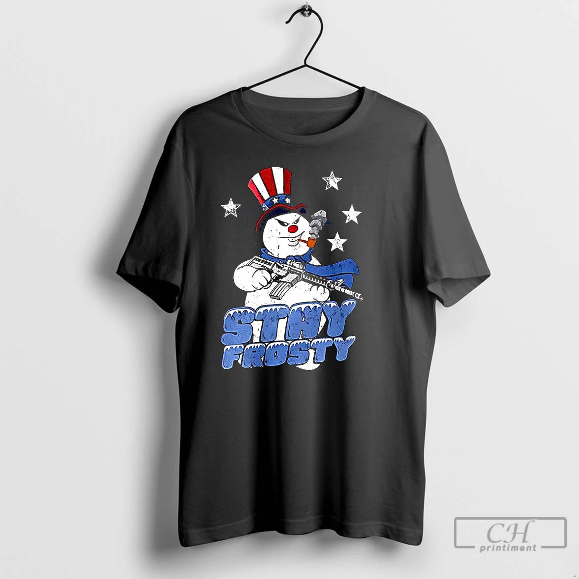 Premium Stay Frosty Snowman Christmas T Shirts Hoodie Sweatshirt | PurePodTees.com