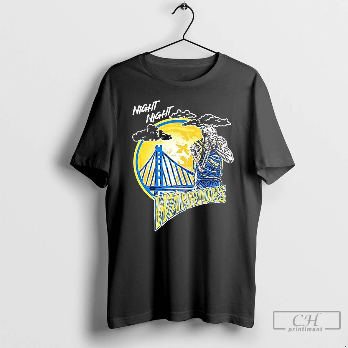 Premium Stephen Curry Skeleton Night Night Warriors T Shirts Hoodie Sweatshirt | PurePodTees.com