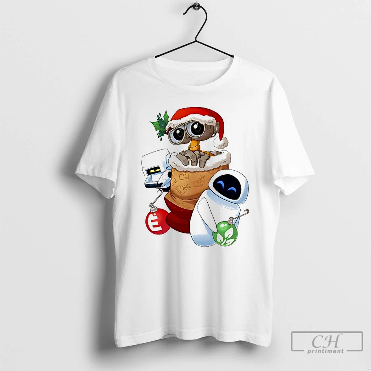 Premium Stocking Stuffer Robot Friends Wall E Eve Christmas T Shirts Hoodie Sweatshirt | PurePodTees.com