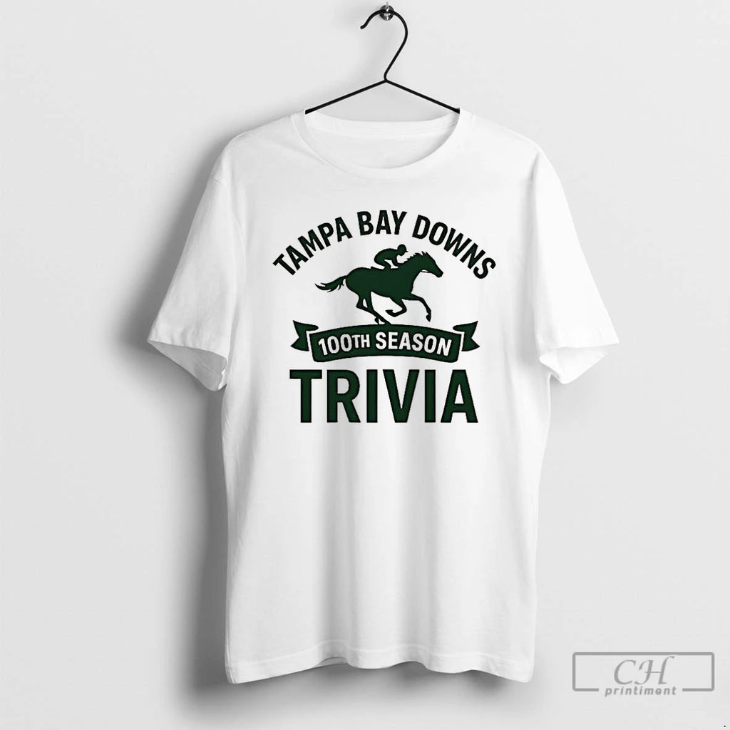 Premium Tampa Bay Downs 100th Season Trivia 2025 Logo T Shirts Hoodie Sweatshirt | PurePodTees.com