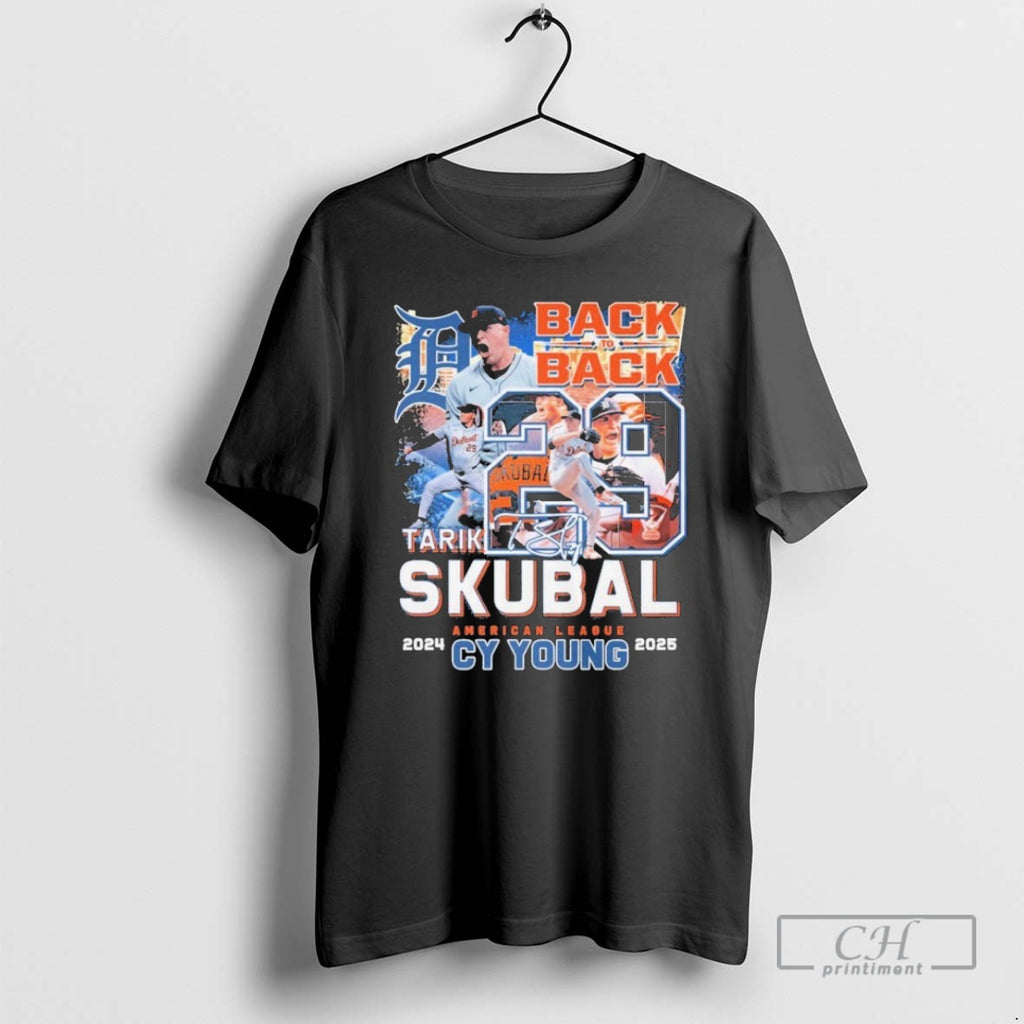 Premium Tarik Skubal Detroit Tigers Back To Back American League Cy Young 2024 2025 Signature Shirt Hoodie Sweatshirt