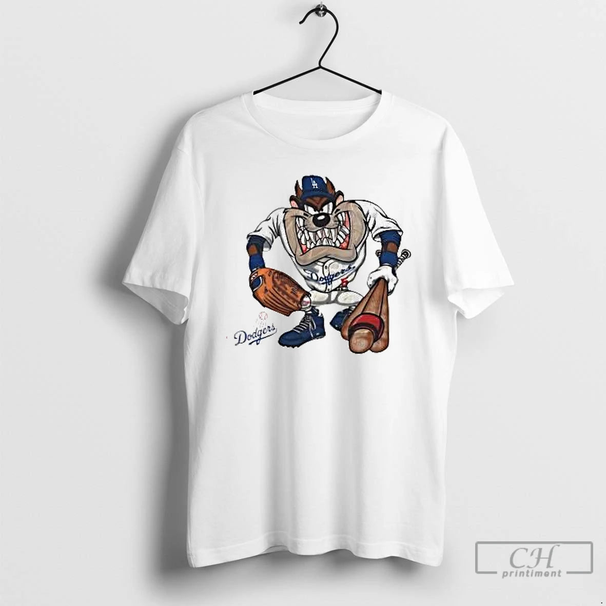 Premium Taz La Dodgers Baseball Cartoon T Shirts Hoodie Sweatshirt | PurePodTees.com