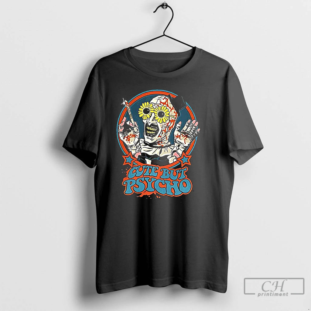 Premium Terrifier Art The Clown Cute But Psycho Horror T Shirts Hoodie Sweatshirt | PurePodTees.com