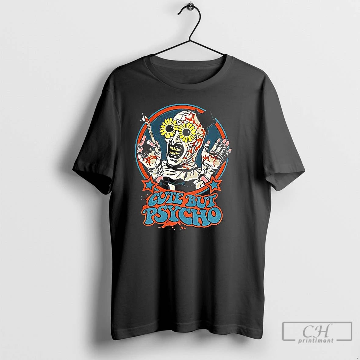 Premium Terrifier Art The Clown Cute But Psycho Horror T Shirts Hoodie Sweatshirt | PurePodTees.com