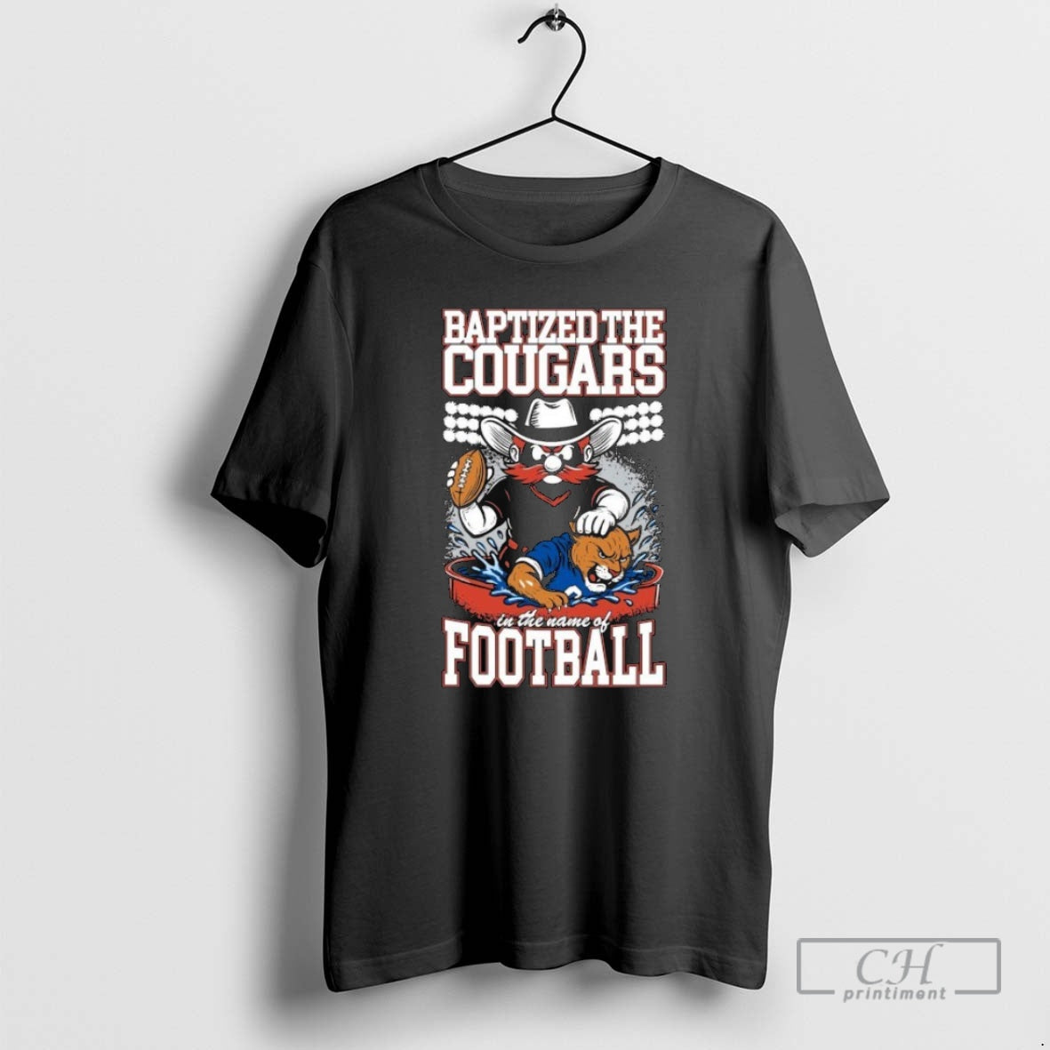Premium Texas Tech Red Raiders Baptized The Byu Cougars In The Name Of Football Mascot Shirt Hoodie Sweatshirt