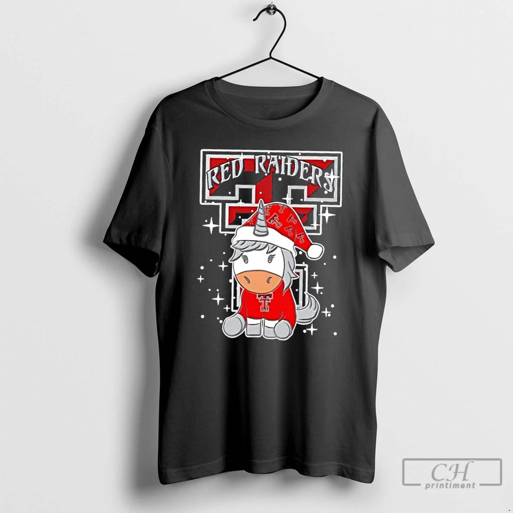 Premium Texas Tech Red Raiders Football X Unicorn Merry Christmas T Shirts Hoodie Sweatshirt | PurePodTees.com