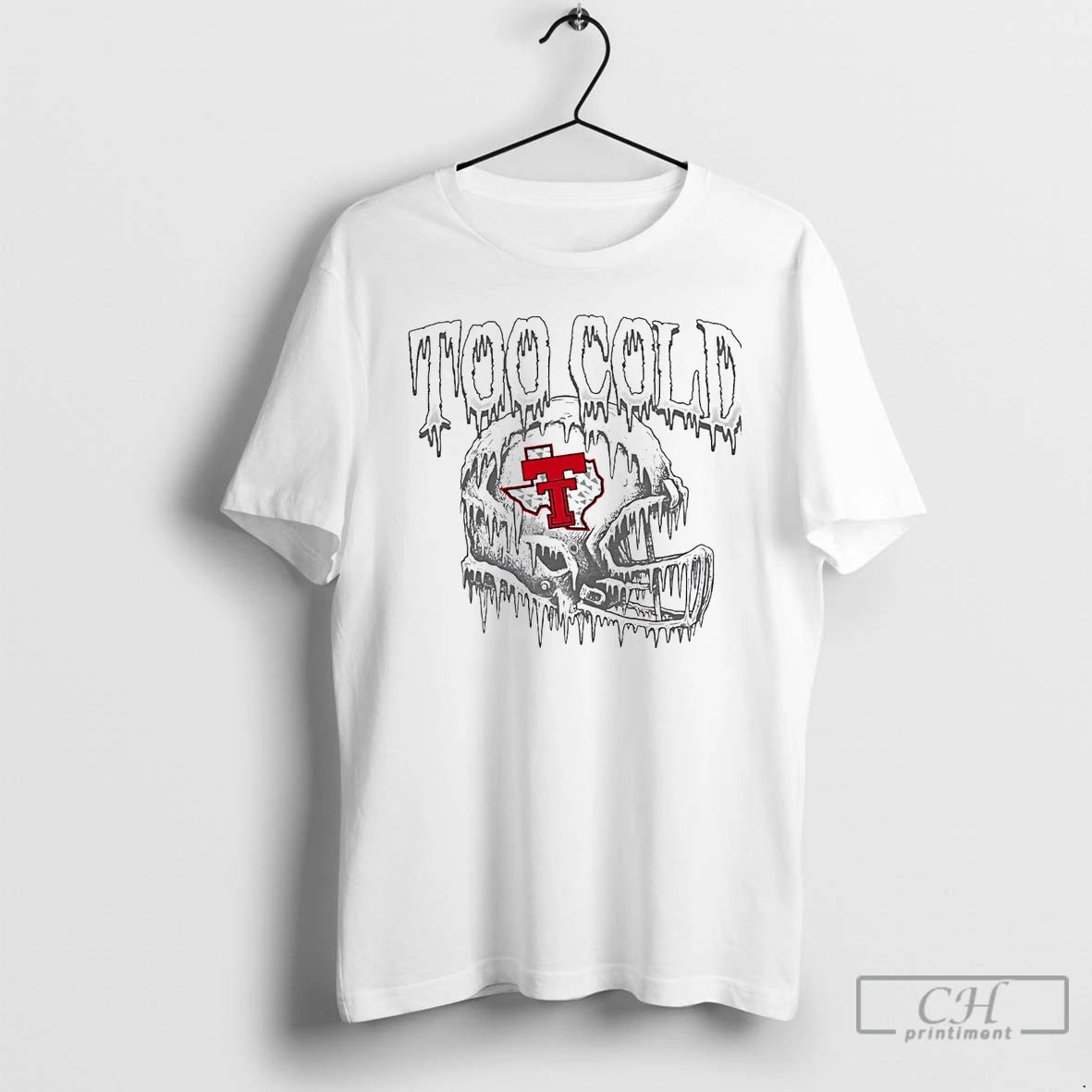 Premium Texas Tech Red Raiders Frozen Helmet Too Cold T Shirts Hoodie Sweatshirt | PurePodTees.com