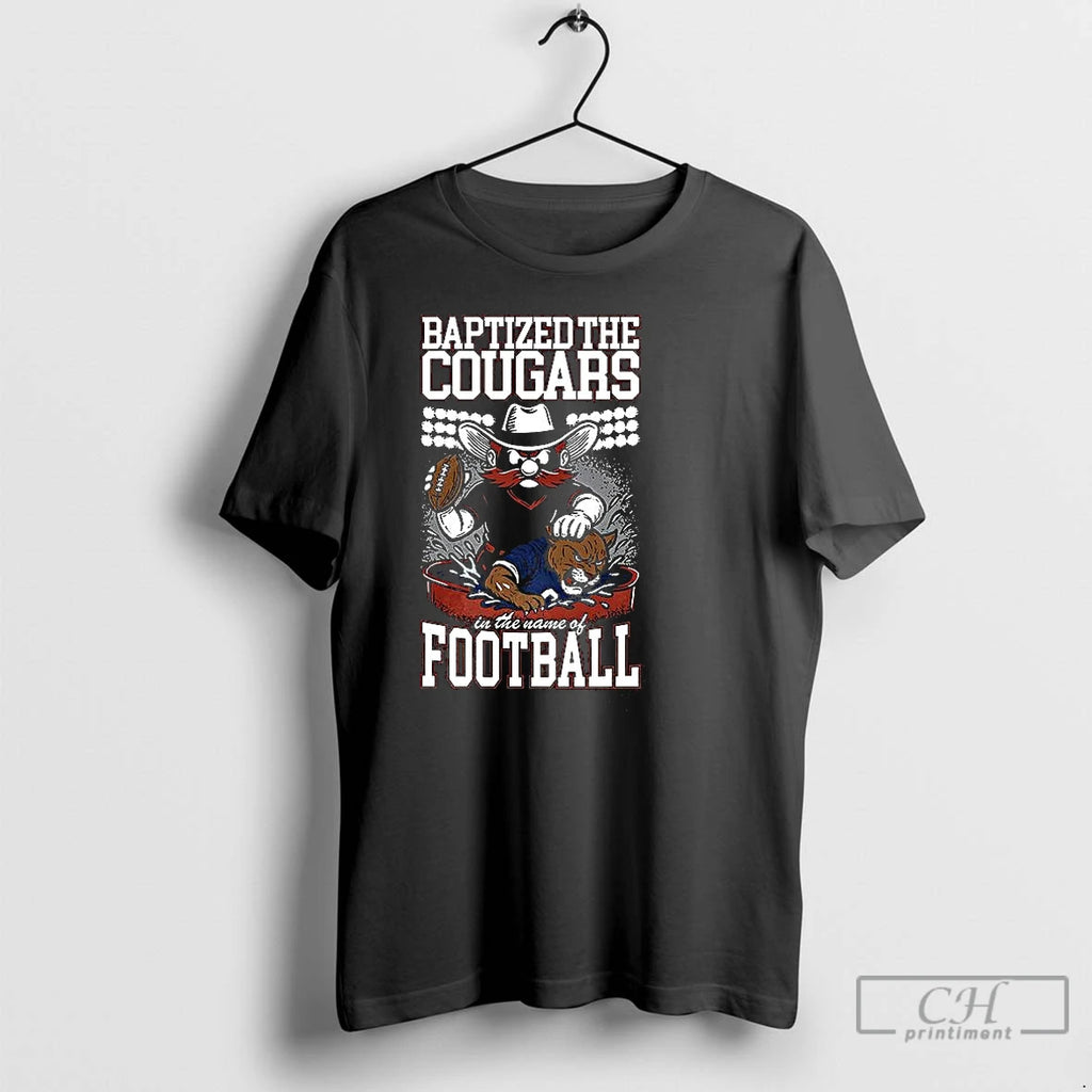 Premium Texas Tech Red Raiders Vs Byu Cougars Baptized The Cougars T Shirts Hoodie Sweatshirt | PurePodTees.com