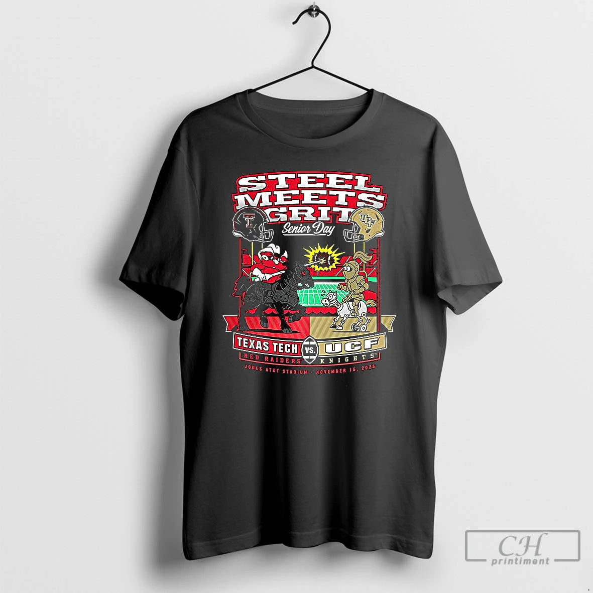 Premium Texas Tech Red Raiders Vs Ucf Knights Ncaa Steel Meets Grits Senior Day Shirt Hoodie Sweatshirt | PurePodTees.com