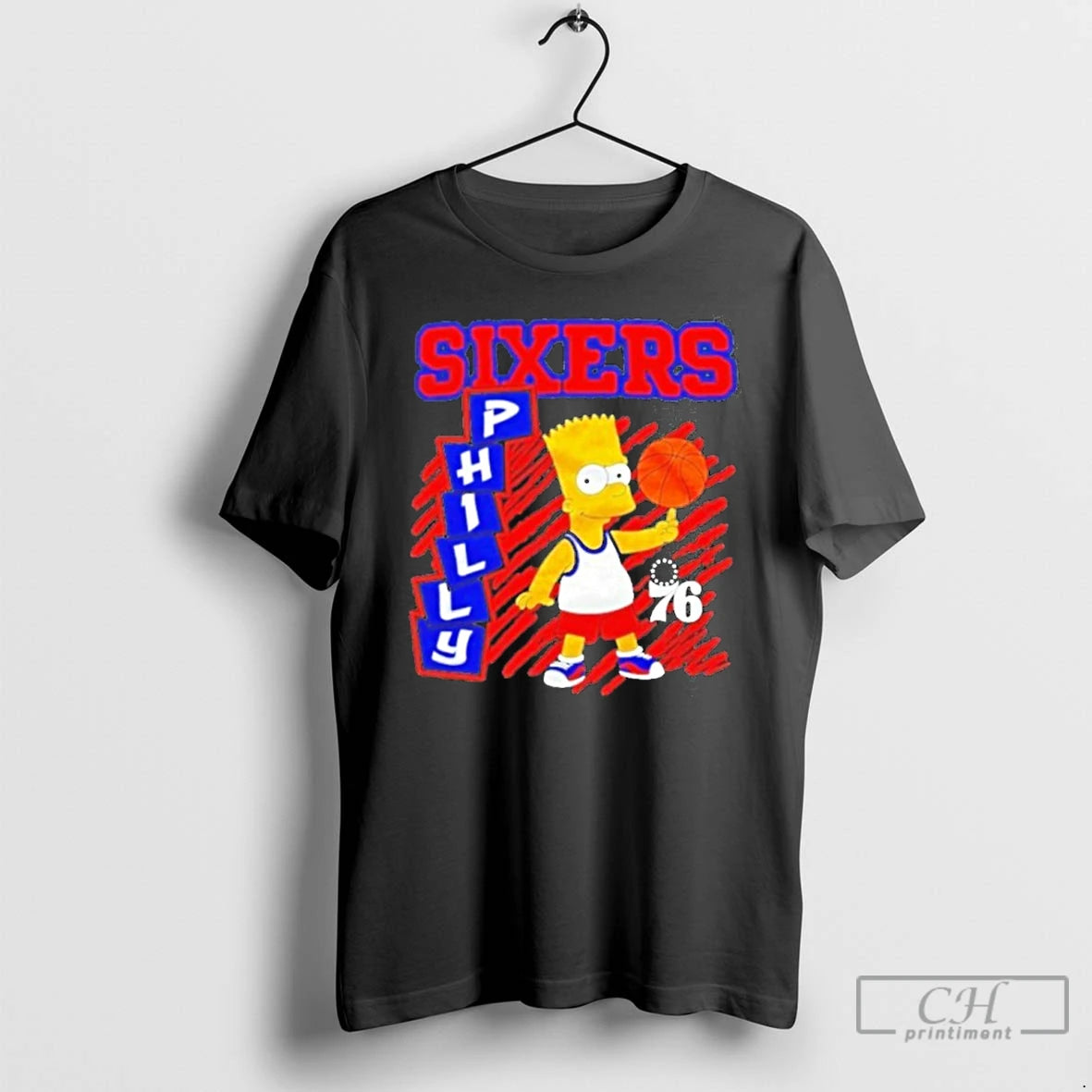 Premium The Bart Simpson X Philadelphia 76ers Nba Shirt Hoodie Sweatshirt | PurePodTees.com