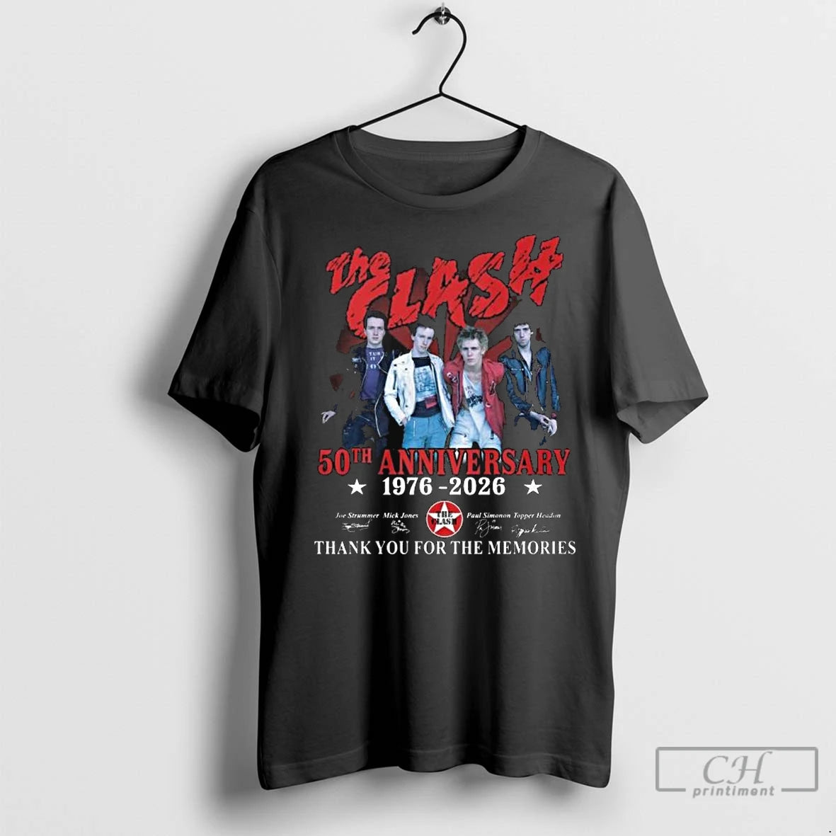 Premium The Clash 50th Anniversary 1976 2026 Signatures Thank You For The Memories Long Sleve Shirt Hoodie Sweatshirt