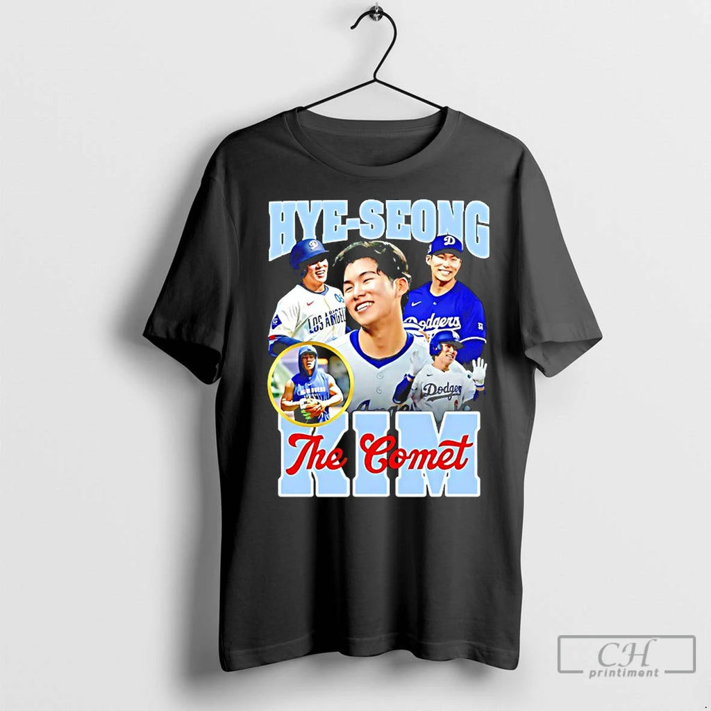 Premium The Comet Hye Seong Kim Los Angeles Dodgers 90s Bootleg Shirt Hoodie Sweatshirt | PurePodTees.com