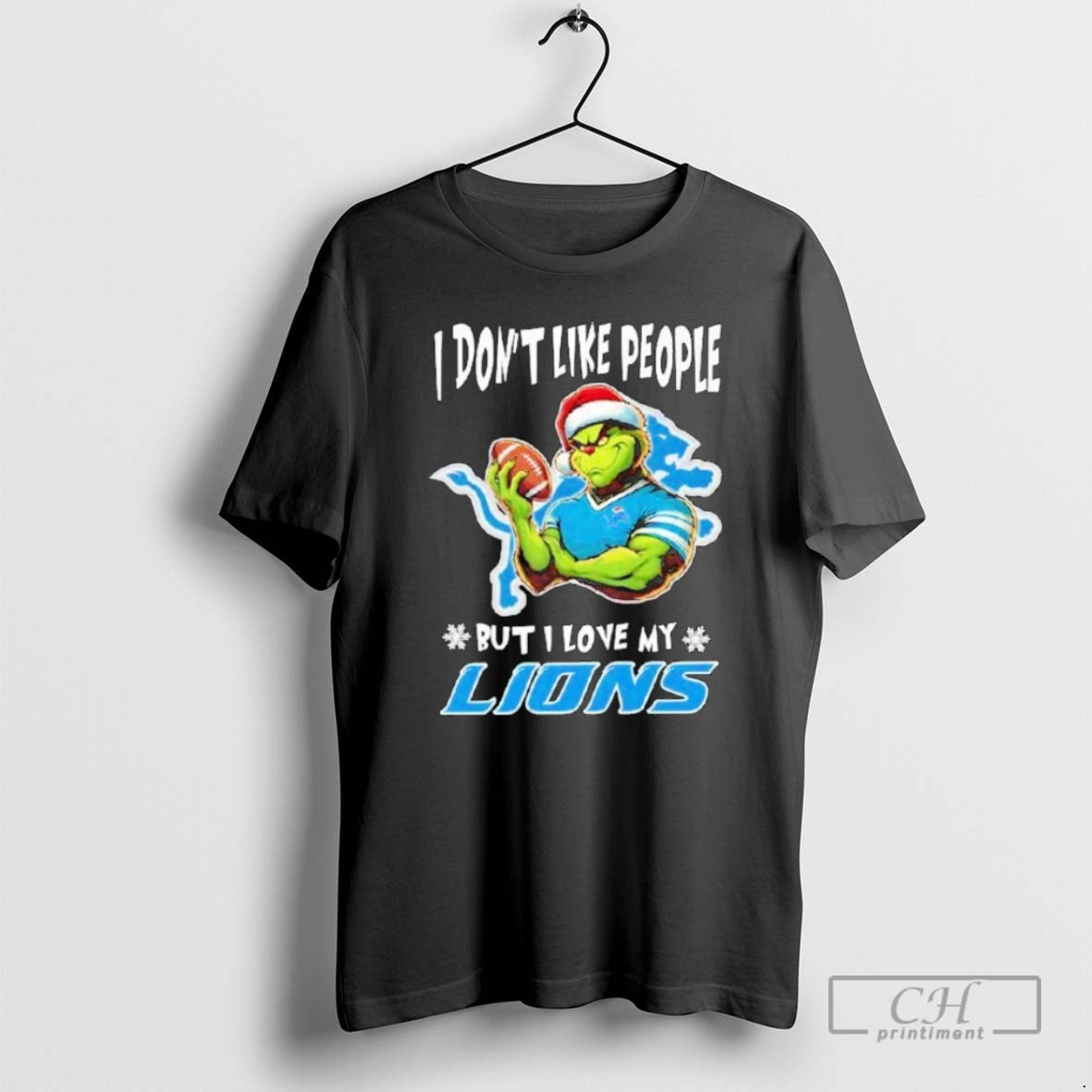 Premium The Grinch I Dont Like People_e2_80_a6 But I Love My Detroit Lions Christmas Shirt Hoodie Sweatshirt