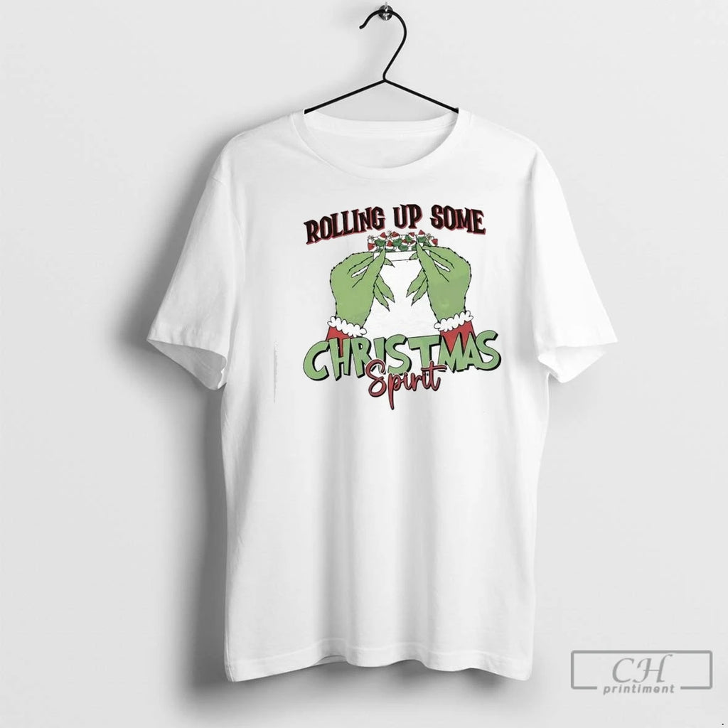 Premium The Grinch Rolling Up Some Christmas Spirit Shirt Hoodie Sweatshirt | PurePodTees.com