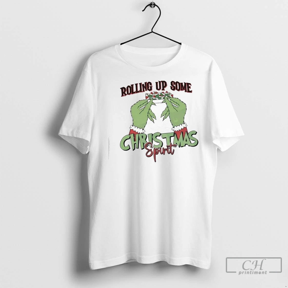 Premium The Grinch Rolling Up Some Christmas Spirit Shirt Hoodie Sweatshirt | PurePodTees.com