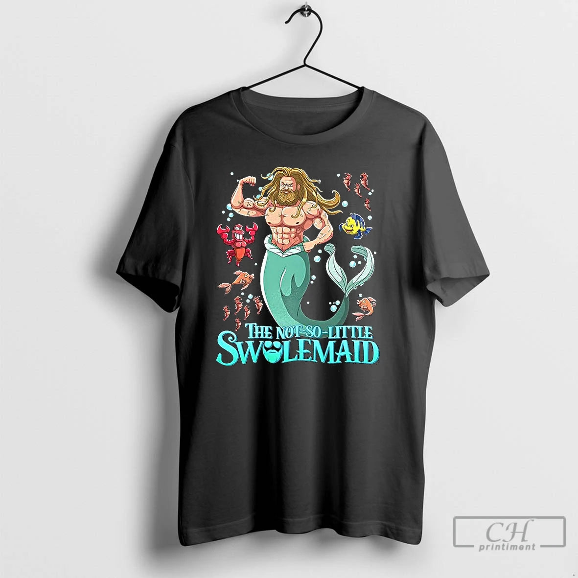 Premium The Not So Little Swolemaid Mermaid Parody T Shirts Hoodie Sweatshirt | PurePodTees.com