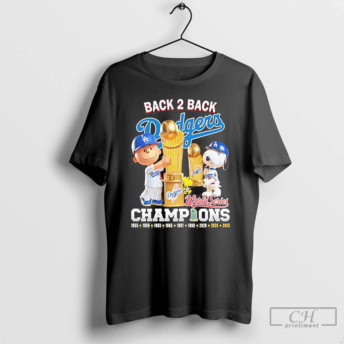 Premium The Peanuts Back To Back Dodgers World Champions T Shirts Hoodie Sweatshirt | PurePodTees.com