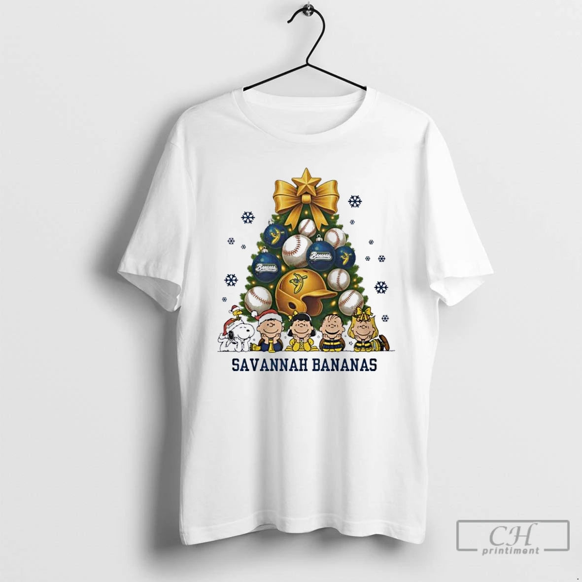 Premium The Peanuts Savannah Bananas Baseball Christmas Tree T Shirts Hoodie Sweatshirt | PurePodTees.com