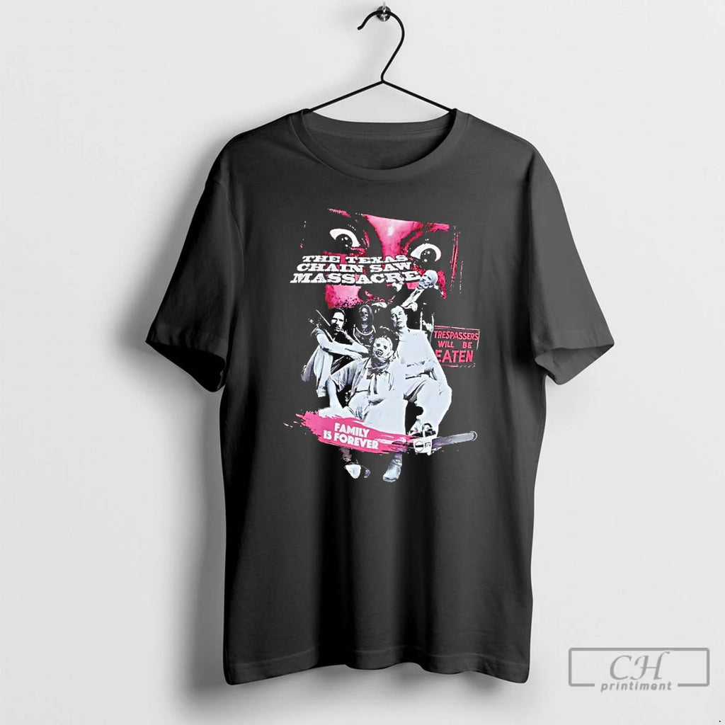 Premium The Texas Chain Saw Massacre Trespassers Will Be Eaten T Shirts Hoodie Sweatshirt | PurePodTees.com