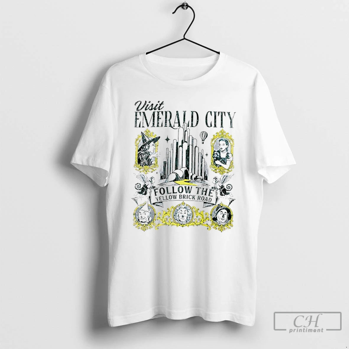 Premium The Wizard Of Oz Visit Emerald City Follow The Yellow Brick Road T Shirts Hoodie Sweatshirt | PurePodTees.com