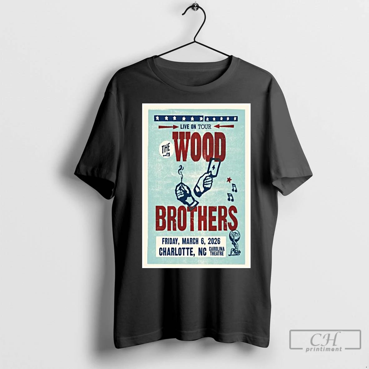 Premium The Wood Brothers Charlotte Nc March 6 2026 Concert Long Sleve Shirt Hoodie Sweatshirt | PurePodTees.com
