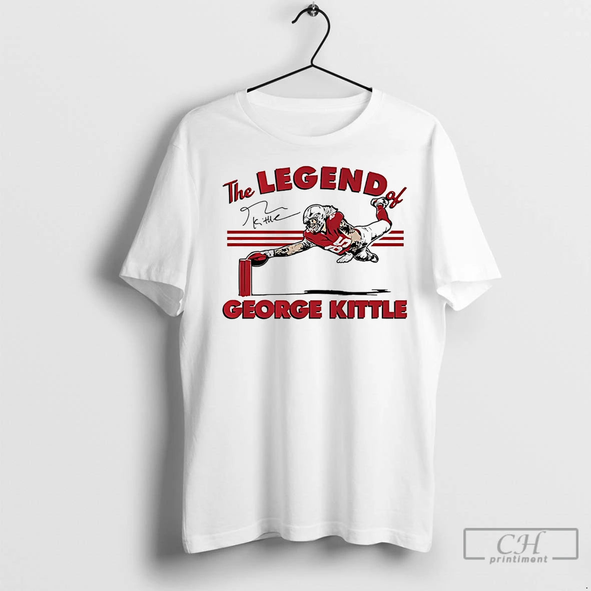 Premium The Legend Of George Kittle Catch Signature Shirt Hoodie Sweatshirt | PurePodTees.com