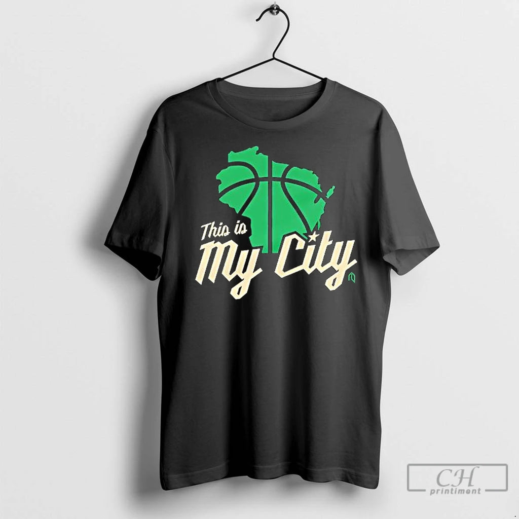 Premium This Is My City Shape Of Wisconsin Milwaukee Bucks Shirt Hoodie Sweatshirt | PurePodTees.com