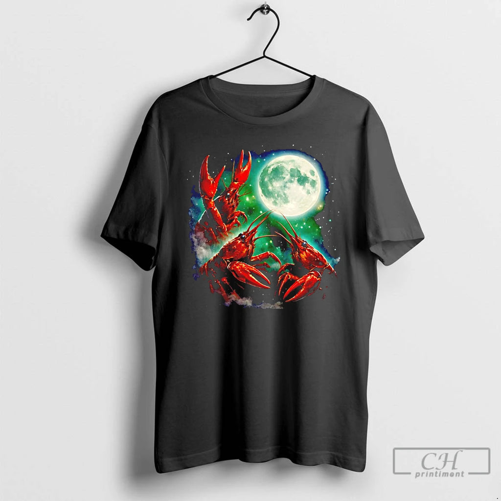 Premium Three Crawfish Moon Animals Vintage