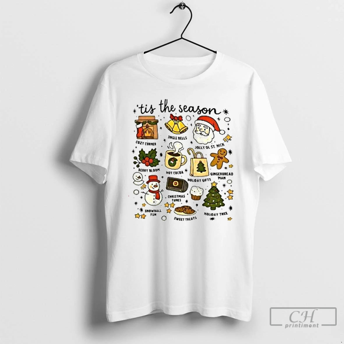 Premium Tis The Season Christmas Icons Holiday Treats T Shirts Hoodie Sweatshirt | PurePodTees.com