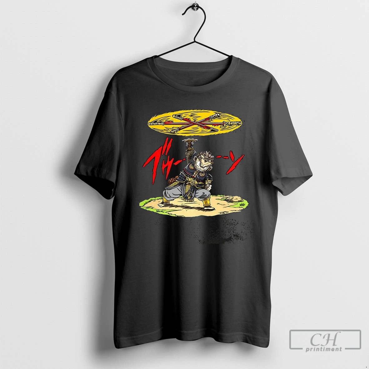 Premium Ton Wukong Rotate The Stick As Desired Cartoon Shirt Hoodie Sweatshirt | PurePodTees.com