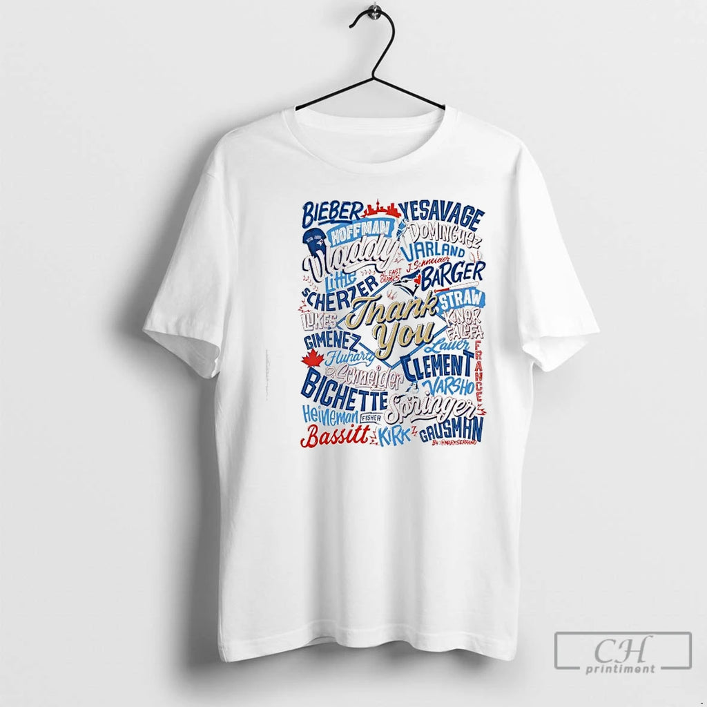 Premium Toronto Blue Jays Thank You Al East Champs Names Of Players Shirt Hoodie Sweatshirt | PurePodTees.com