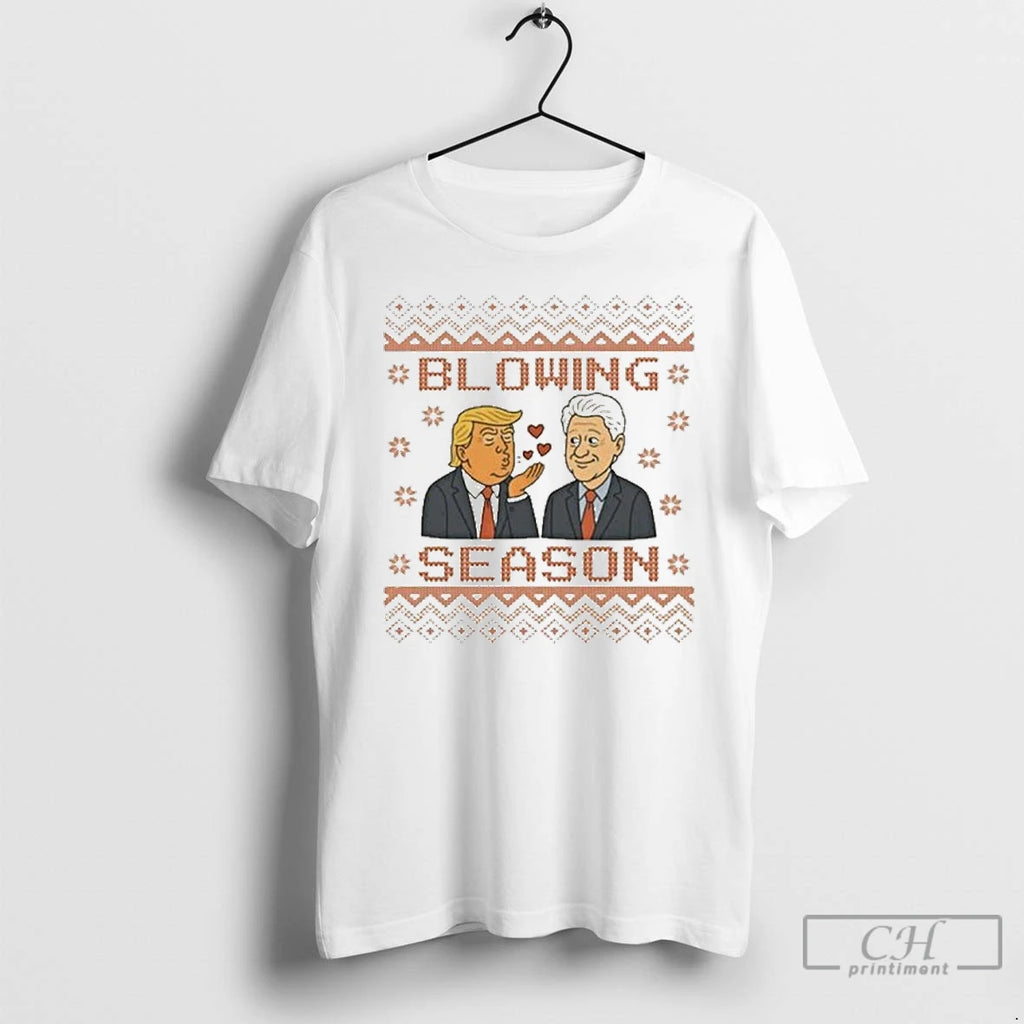 Premium Trump And Bill Clinton Blowing Season Christmas Ugly Shirt Hoodie Sweatshirt | PurePodTees.com