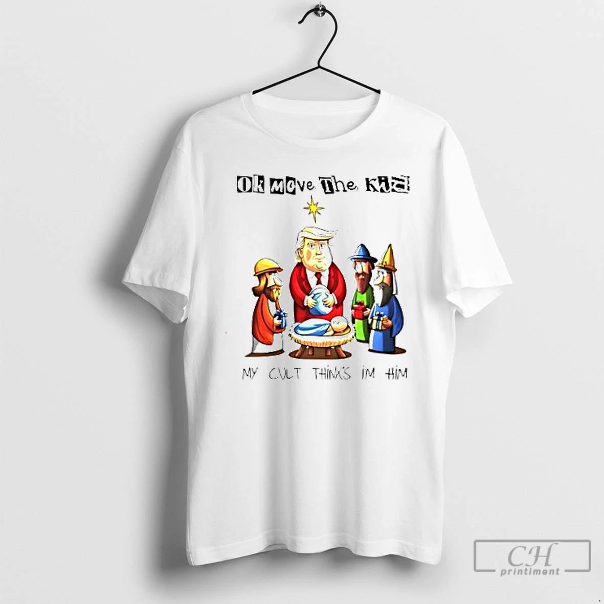 Premium Trump Baby Jesus Sarcastic Ok Moeve The Kid My Cult Thinks Im Him Shirt Hoodie Sweatshirt | PurePodTees.com