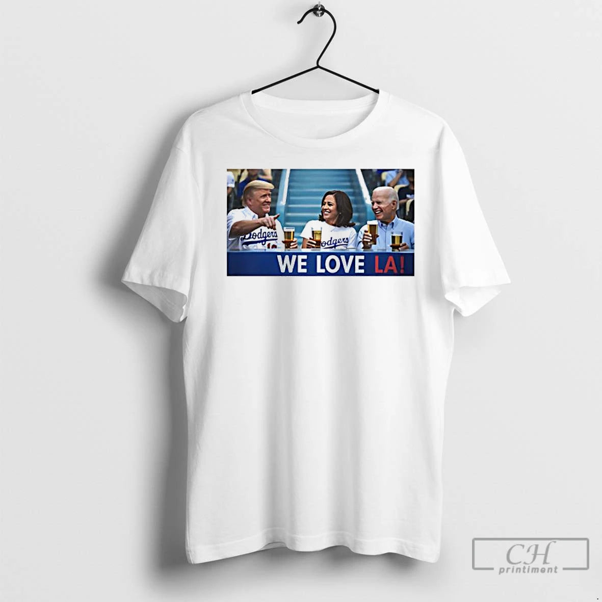 Premium Trump Biden Kamala Love La Dodger Shirt Hoodie Sweatshirt | PurePodTees.com