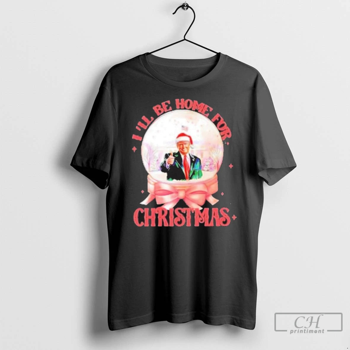 Premium Trump Ill Be Home For Christmas White House Black Shirt Hoodie Sweatshirt | PurePodTees.com
