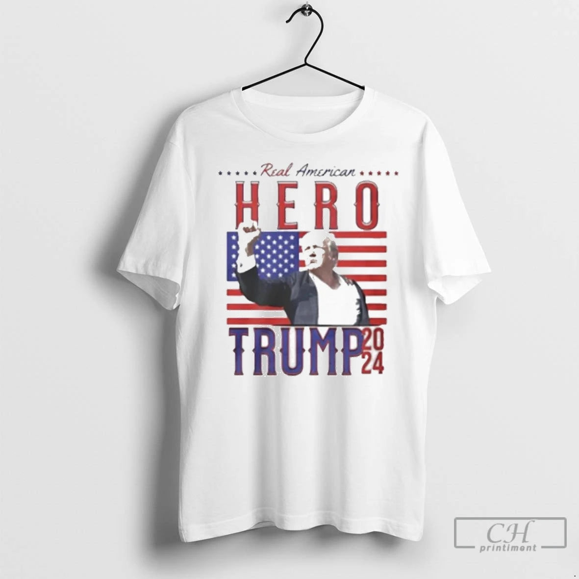 Premium Trump Real American Hero 2024 Shirt Hoodie Sweatshirt | PurePodTees.com