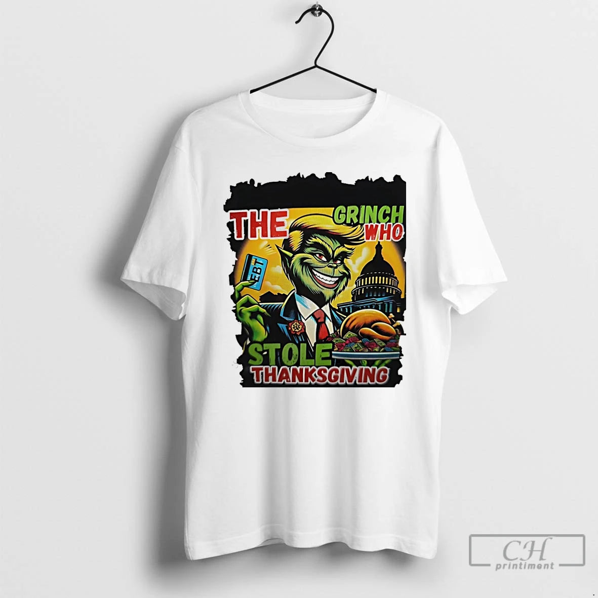 Premium Trump The Grinch Turkey Who Stole Thanksgiving Ebt Funny Christmas T Shirts Hoodie Sweatshirt | PurePodTees.com