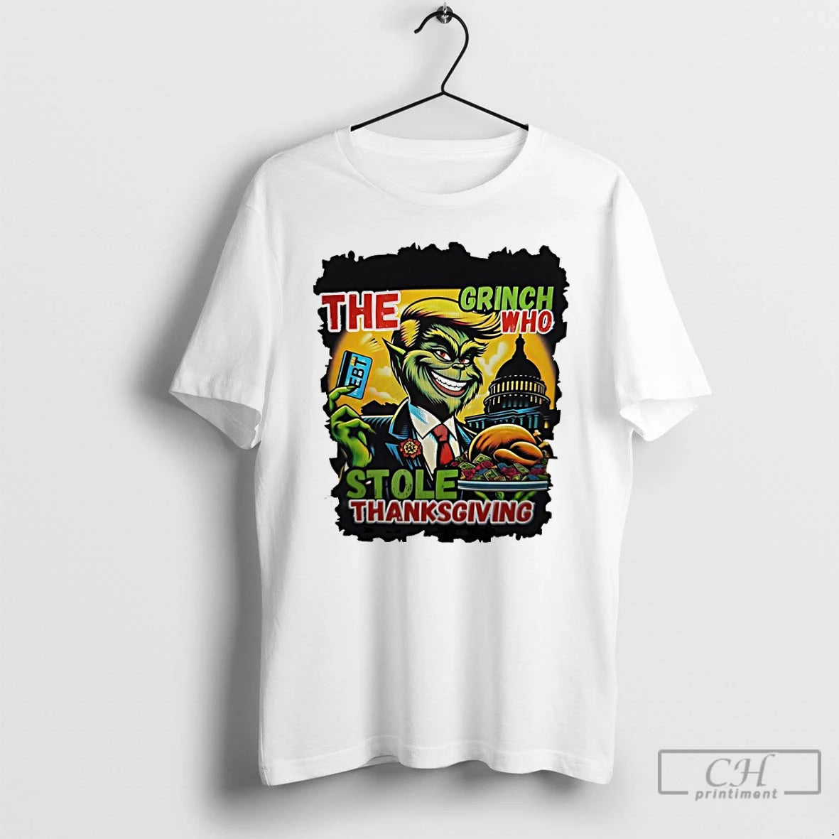 Premium Trump The Grinch Turkey Who Stole Thanksgiving Ebt Funny T Shirts Hoodie Sweatshirt | PurePodTees.com