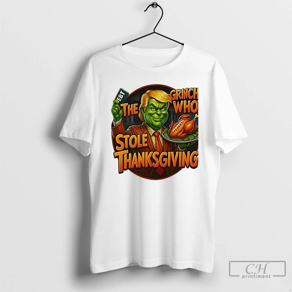 Premium Trump X The Grinch Who Stole Thanksgiving Ebt Meme Christmas T Shirts Hoodie Sweatshirt | PurePodTees.com
