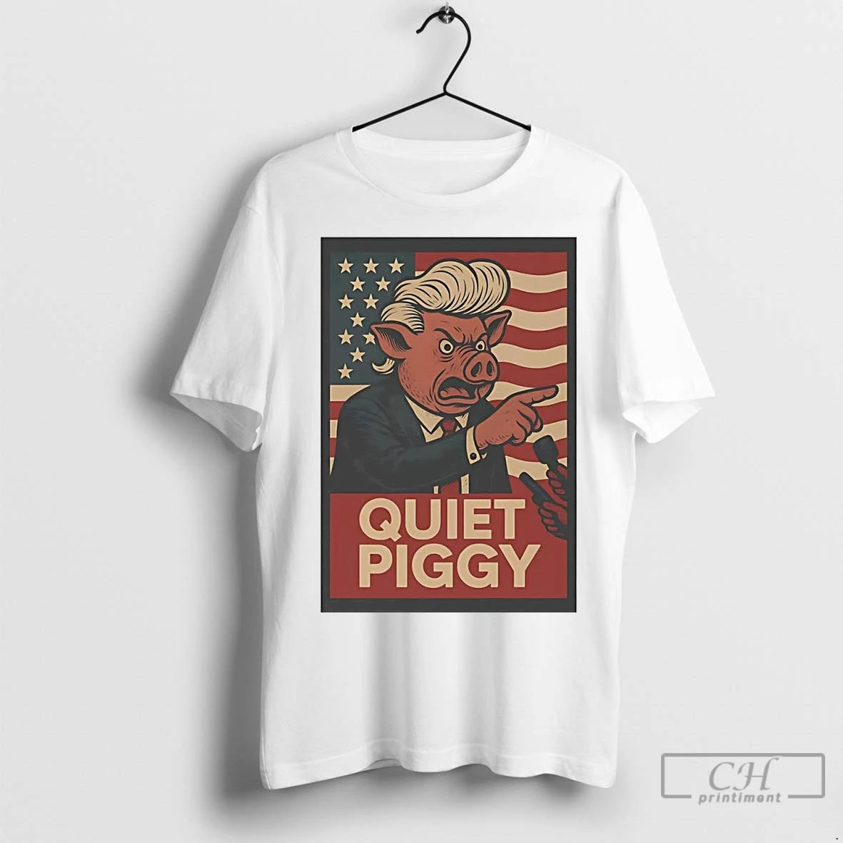 Premium Trump Quiet Piggy Political Satire Shirt Hoodie Sweatshirt | PurePodTees.com