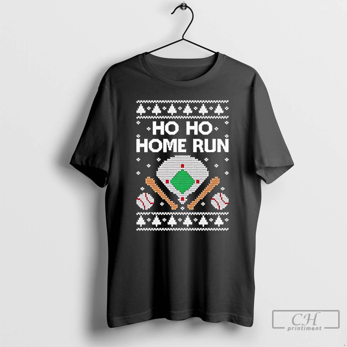 Premium Tstars Ho Ho Home Run Ugly Christmas T Shirts Hoodie Sweatshirt | PurePodTees.com