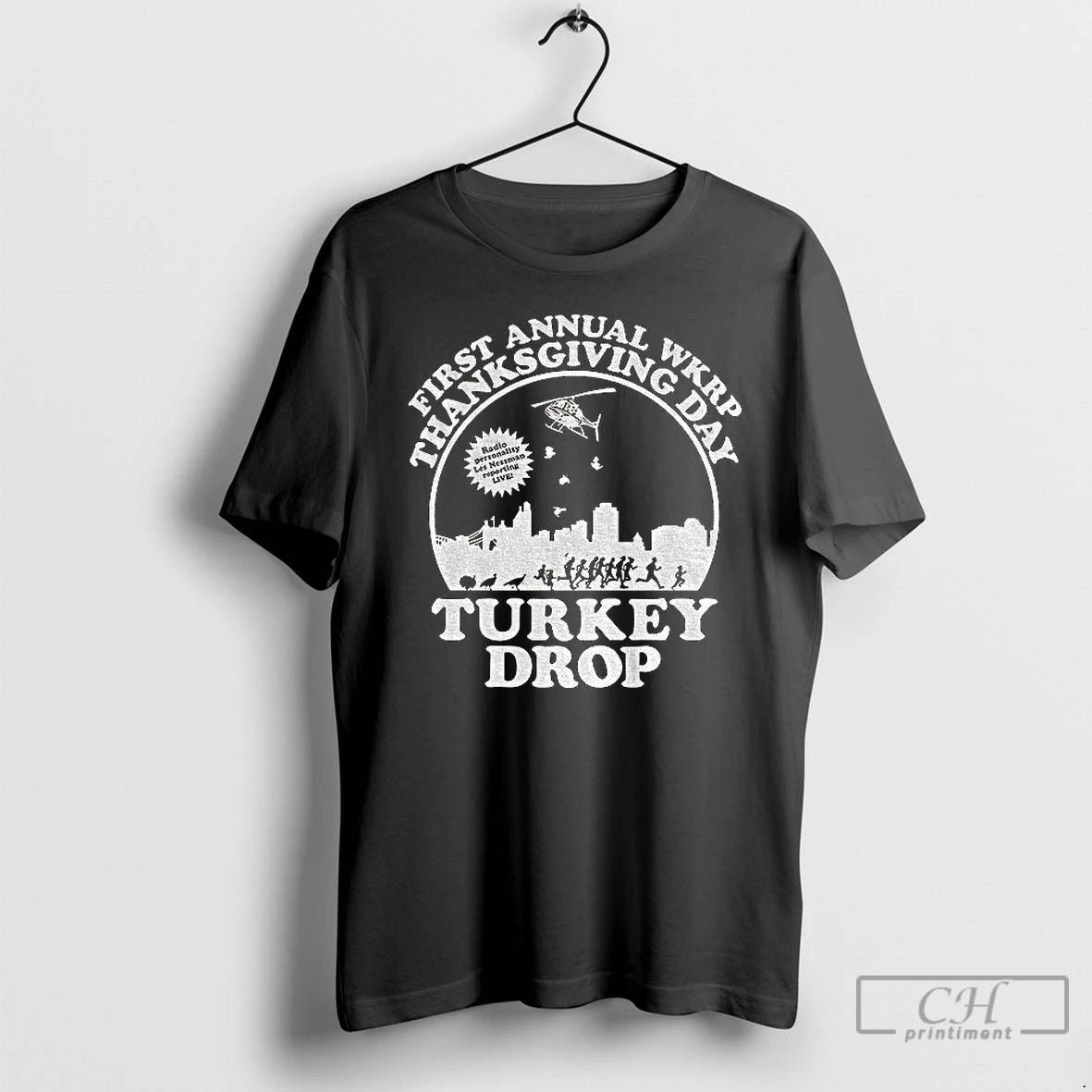 Premium Turkey Drop First Annual Wkrp Thanksgiving Day T Shirts Hoodie Sweatshirt | PurePodTees.com