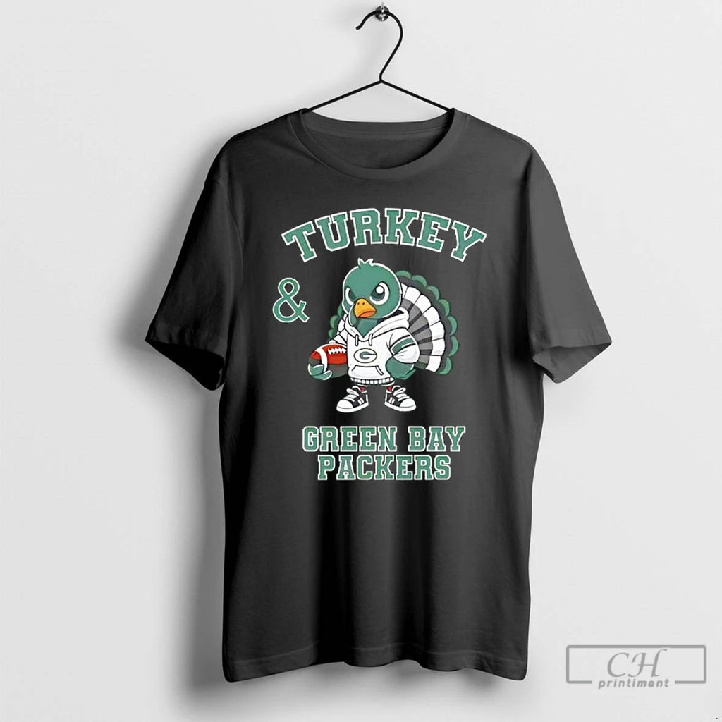 Premium Turkey Green Bay Packers Thanksgiving T Shirts Hoodie Sweatshirt | PurePodTees.com