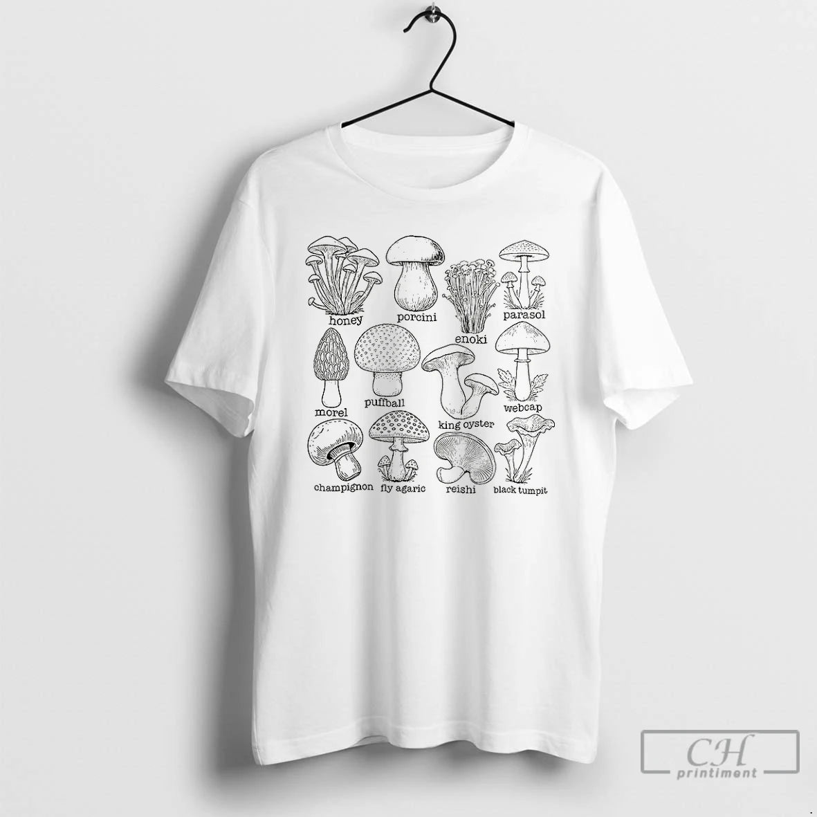 Premium Types Of Mushrooms Sketch Vintage T Shirts Hoodie Sweatshirt | PurePodTees.com