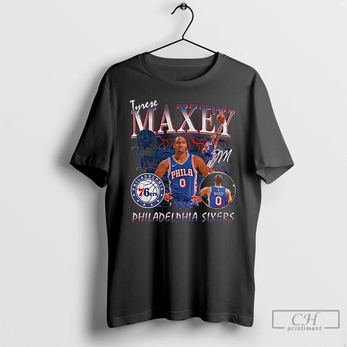 Premium Tyrese Maxey Philadelphia 76ers Player Legacy Basketball Nba 2025 Graphic Shirt Hoodie Sweatshirt | PurePodTees.com