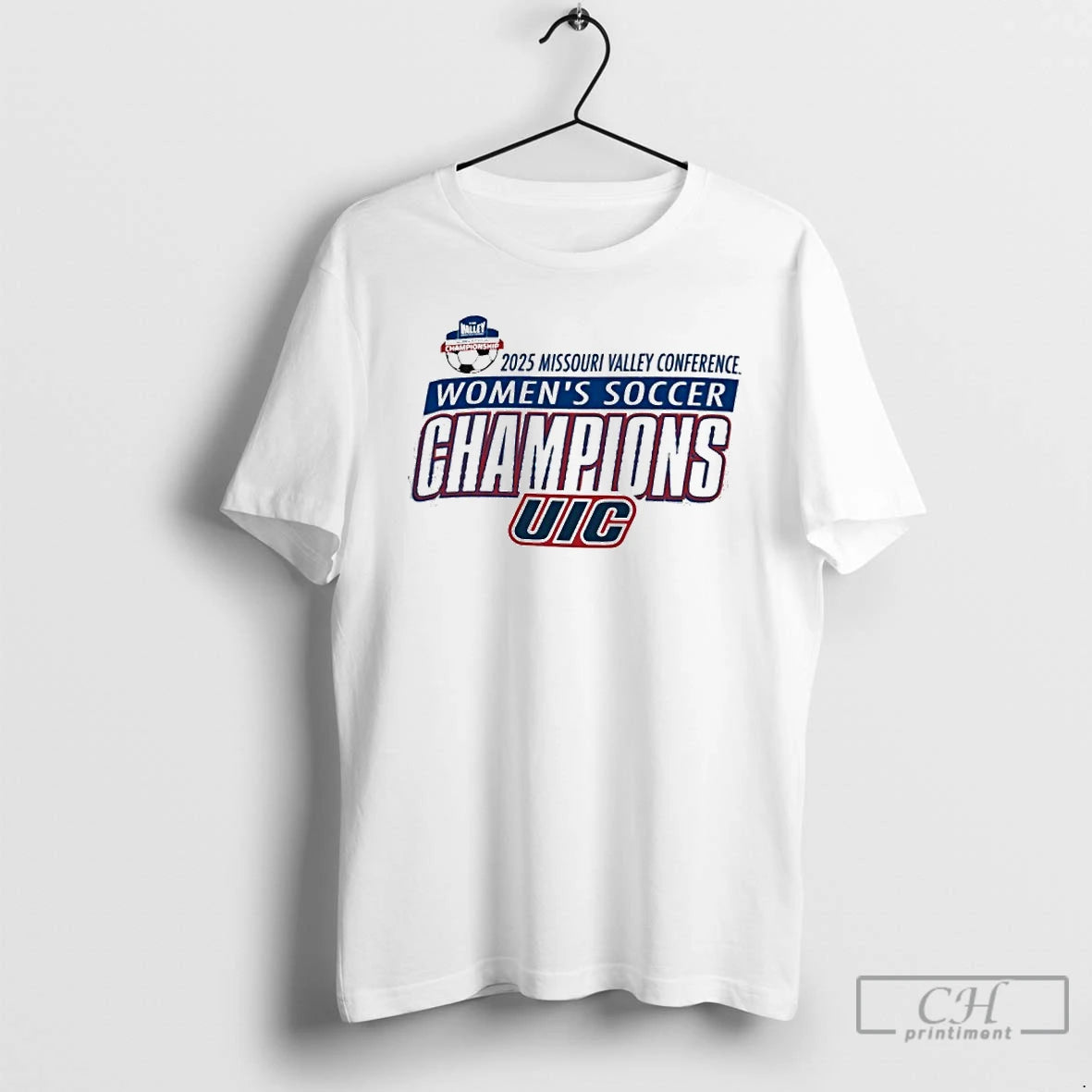 Premium Uic Flames 2025 Mvc Womens Soccer Champions Shirt Hoodie Sweatshirt | PurePodTees.com