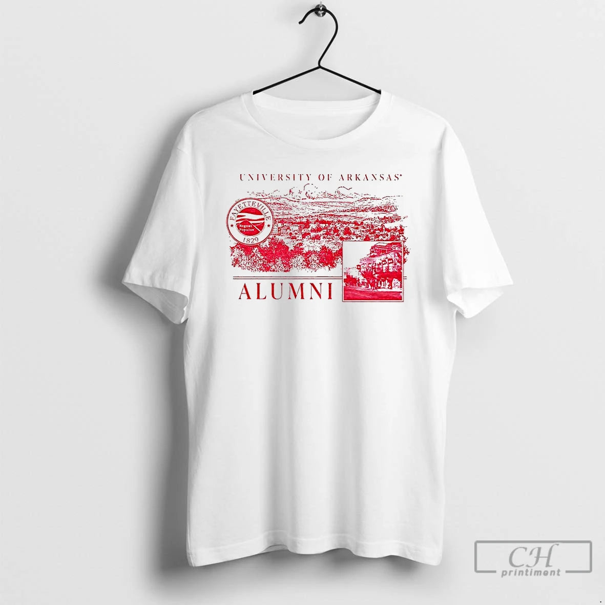 Premium University Of Arkansas Alumni Fayetteville Regnat Populus Campus Collage T Shirts Hoodie Sweatshirt | PurePodTees.com