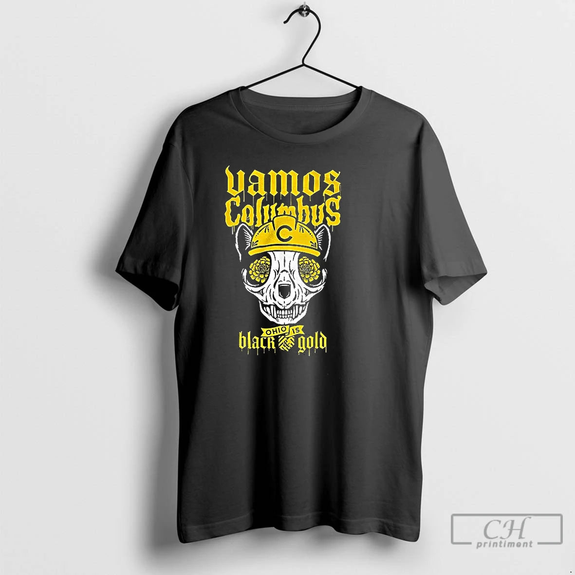 Premium Vamoss Columbus Ohio Is Black And Gold T Shirts Hoodie Sweatshirt | PurePodTees.com