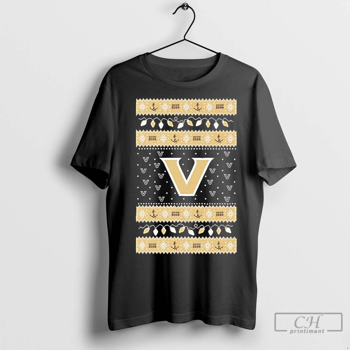 Premium Vanderbilt Commodores Ugly Christmas Light Shirt Hoodie Sweatshirt | PurePodTees.com