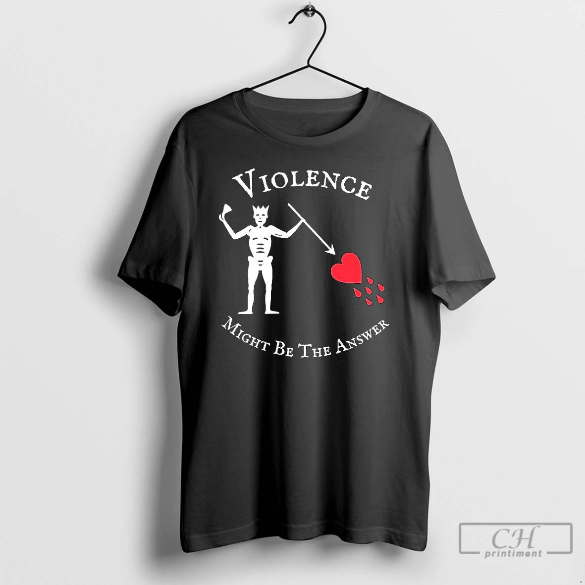Premium Violence Might Be The Answer Blackbeard Pirate Flag T Shirts Hoodie Sweatshirt | PurePodTees.com